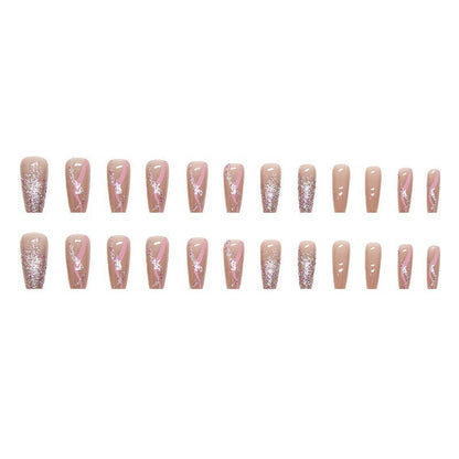 Stylish Mid-Length Wearable Ballet Fake Nails