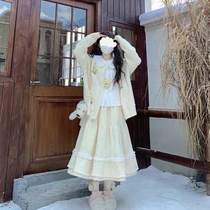 Women's Warm Elastic Waist Big Swing Skirt