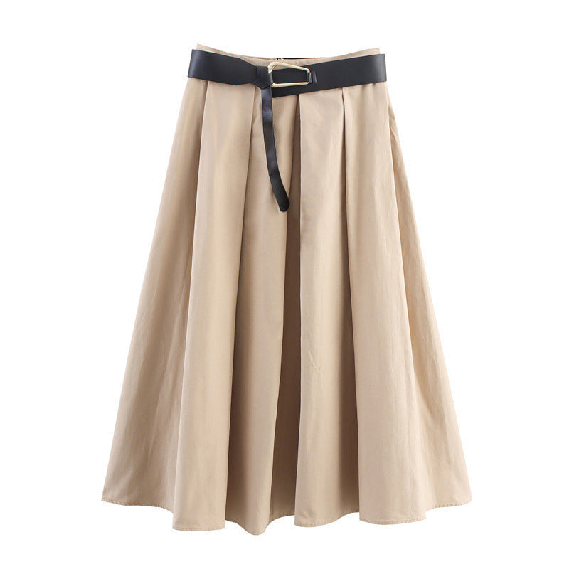 Elegant Belted Cape Sleeve Midi Dress