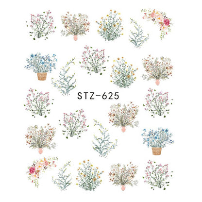 Butterfly Flower Nail Art Water Transfer Tattoo