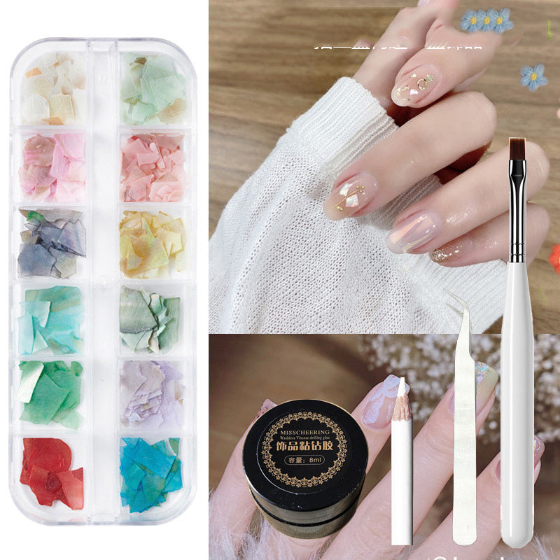 Mixed Box Nail Decorations: Metal Rivets & Rhinestones