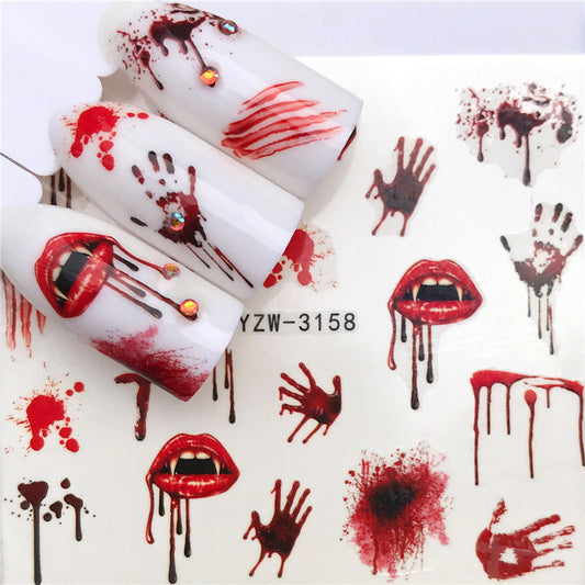 Spooky Seahorse & Autumn Maple Nail Water Stickers