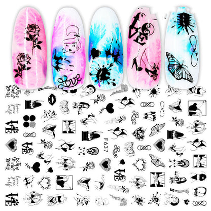 Rose & Heart 3D Adhesive Manicure Decals