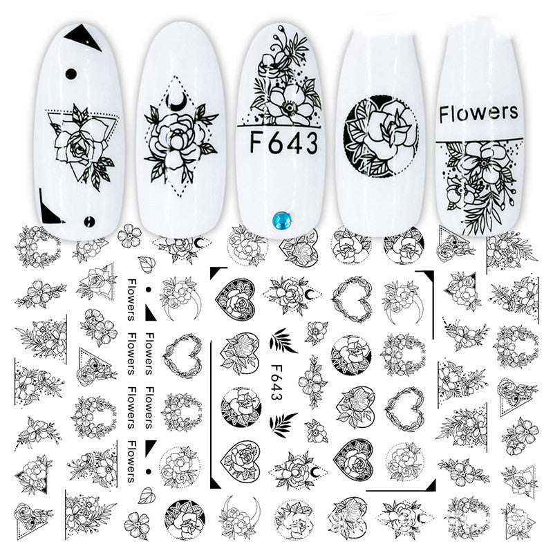 Rose & Heart 3D Adhesive Manicure Decals