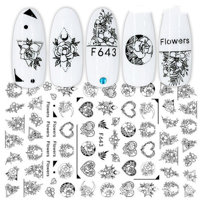 Rose & Heart 3D Adhesive Manicure Decals