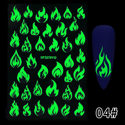 Spooky Luminous Nail Art Decals