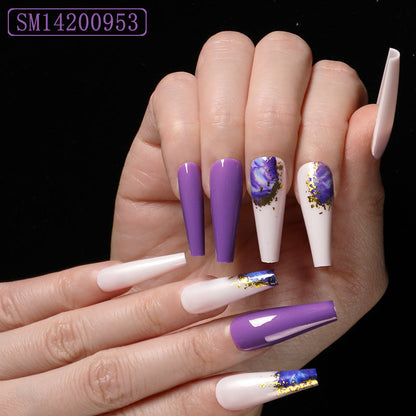 Finished Long Ballet Shape Wear Nail Art Patches