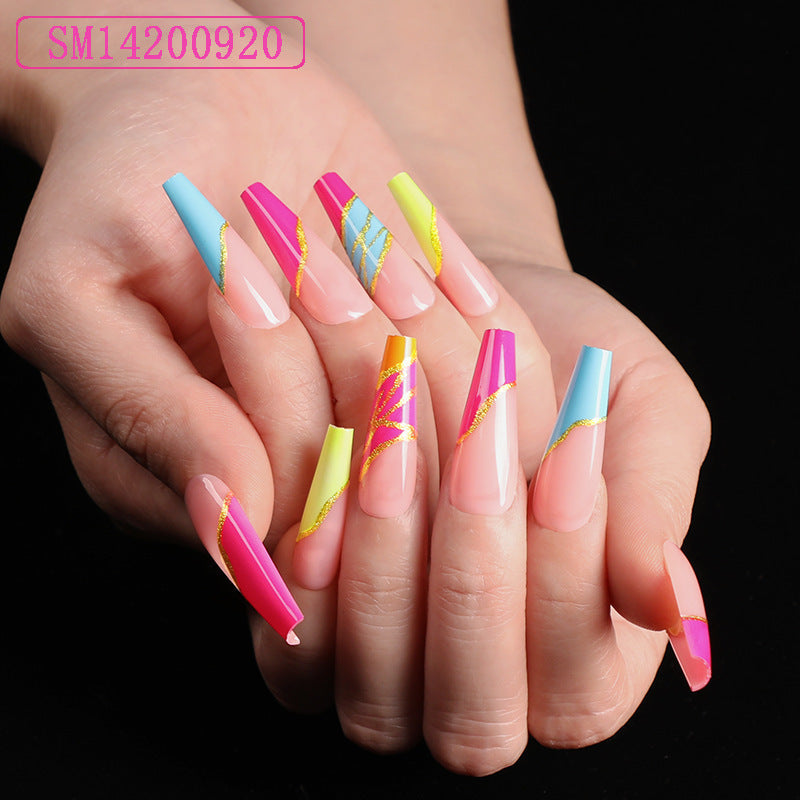 Finished Long Ballet Shape Wear Nail Art Patches