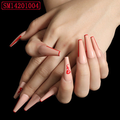 Finished Long Ballet Shape Wear Nail Art Patches