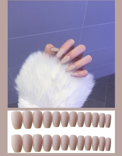 Matte Frosted Long Ballet Fake Nails