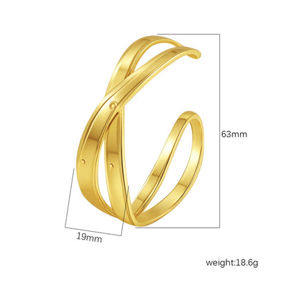 Chic Women's Open-End Stainless Steel C-Shaped Cuff Bracelet