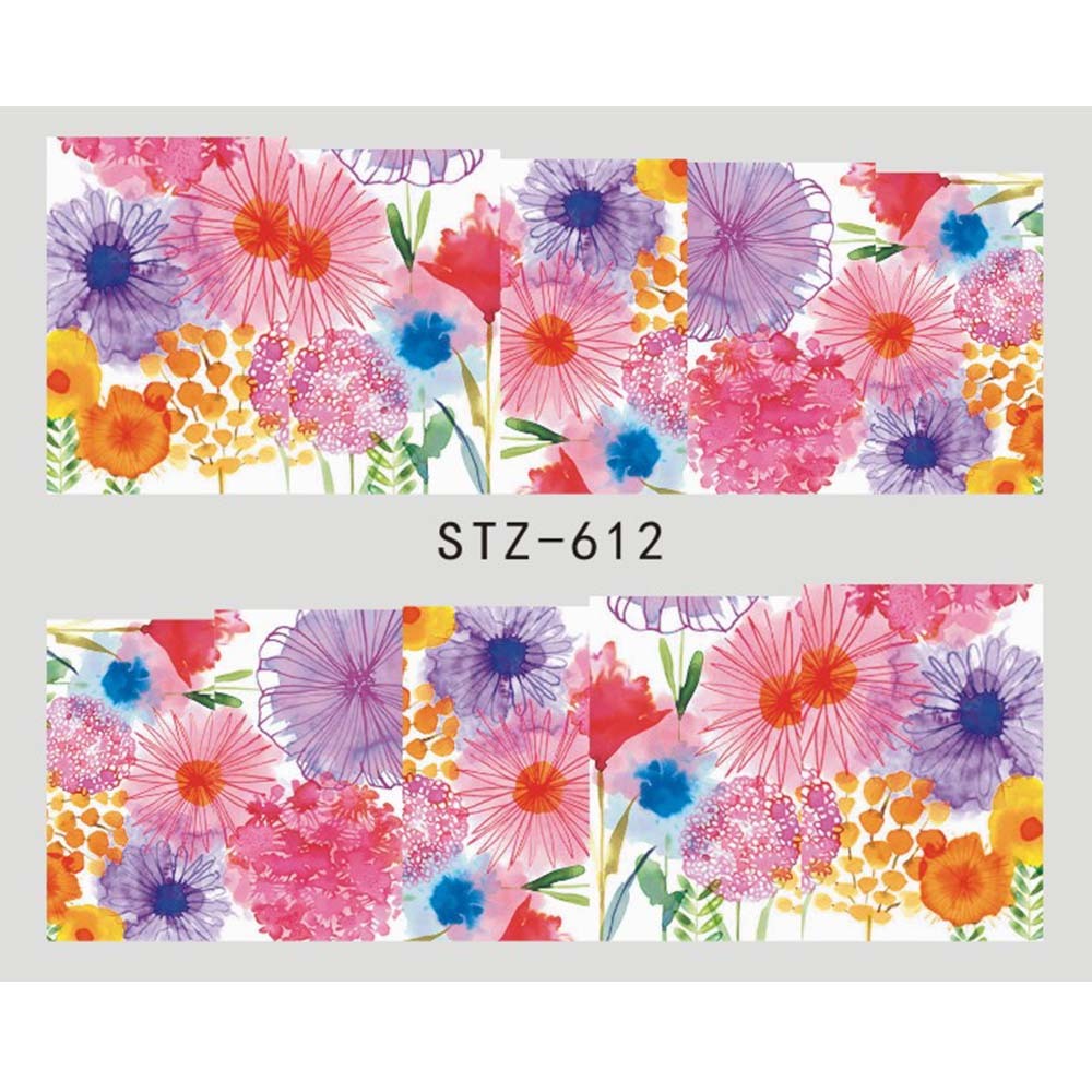 Butterfly Flower Nail Art Water Transfer Tattoo