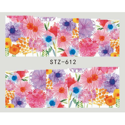 Butterfly Flower Nail Art Water Transfer Tattoo
