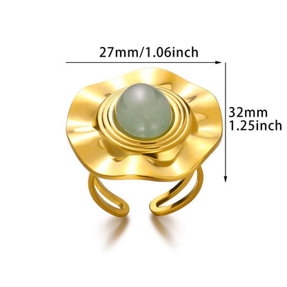 Chic Vintage Stainless Steel Heart Dangle Charm Ring