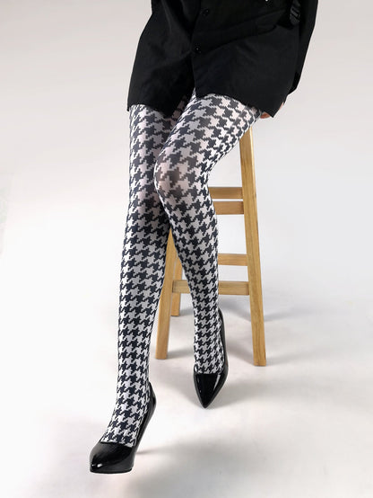 Women's Japanese Color Rose Printed Pantyhose