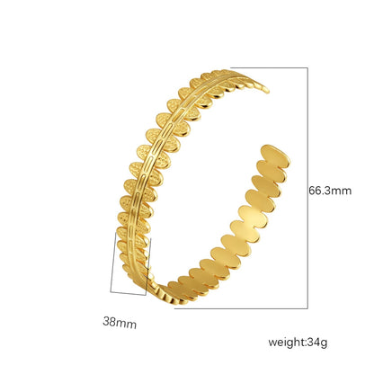 Chic Women's Open-End Stainless Steel C-Shaped Cuff Bracelet