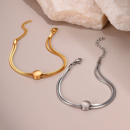 Women's Minimalist 18K Gold Plated Titanium Snake Chain Bracelet