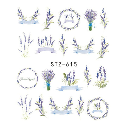 Butterfly Flower Nail Art Water Transfer Tattoo