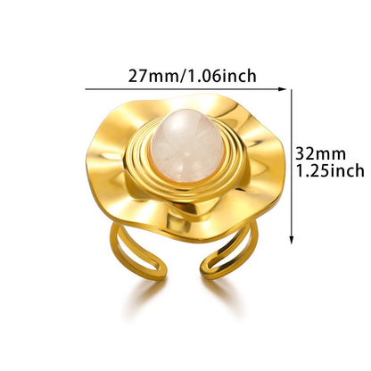 Chic Vintage Stainless Steel Heart Dangle Charm Ring
