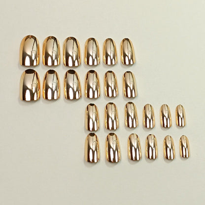 Wearable Gold Plated Full Cover Fake Nails