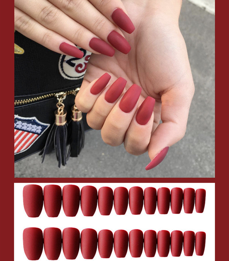 Matte Frosted Long Ballet Fake Nails
