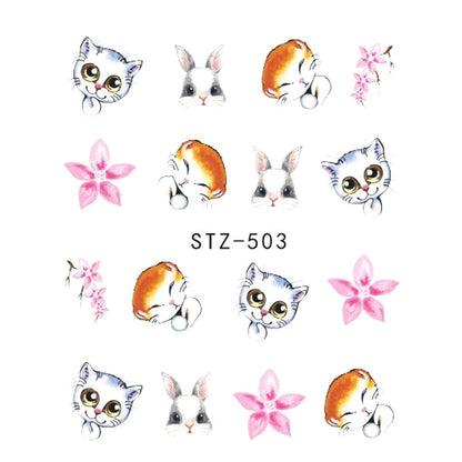 Butterfly Flower Nail Art Water Transfer Tattoo