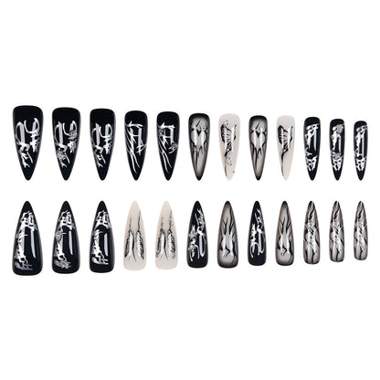 Dark Punk Love Butterfly Press-On Fake Nails