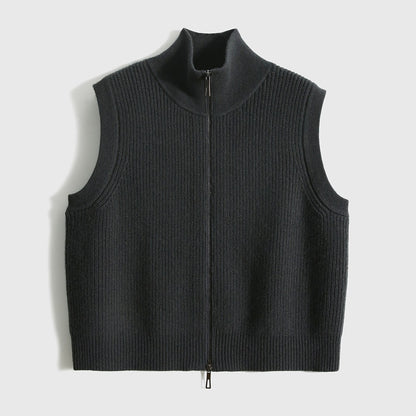 Women's Wool Loose-Knit Cardigan Vest