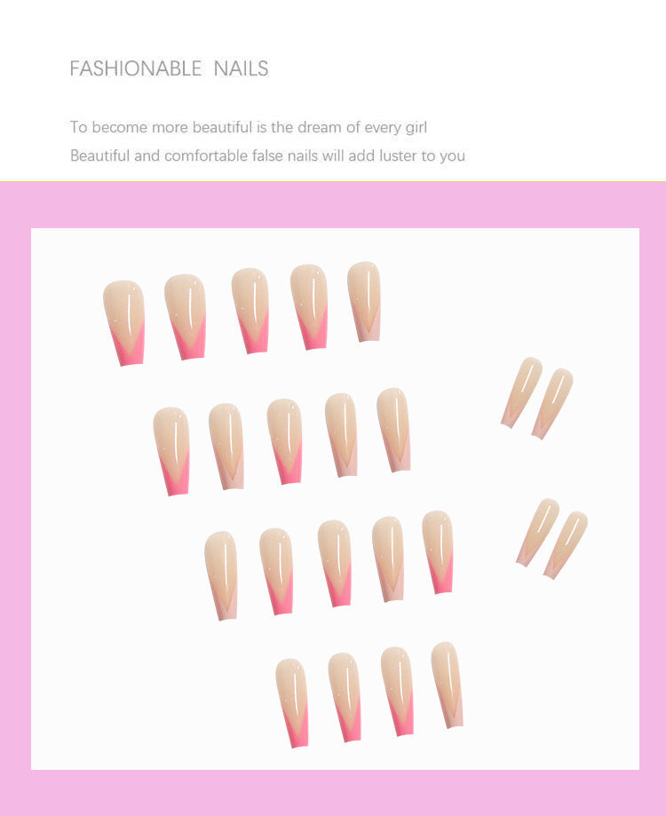 Elegant Long White Tip Coffin Shape Fake Nails