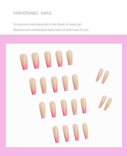 Elegant Long White Tip Coffin Shape Fake Nails