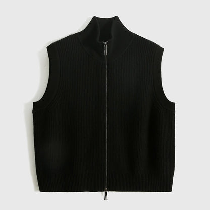 Women's Wool Loose-Knit Cardigan Vest
