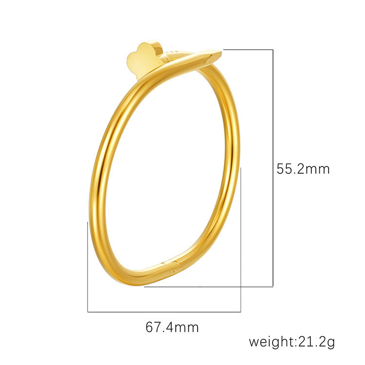 Chic Women's Open-End Stainless Steel C-Shaped Cuff Bracelet