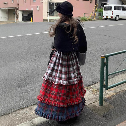 Women's Retro American Style Gradient Lace Skirt