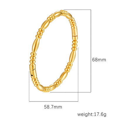 Chic Women's Open-End Stainless Steel C-Shaped Cuff Bracelet