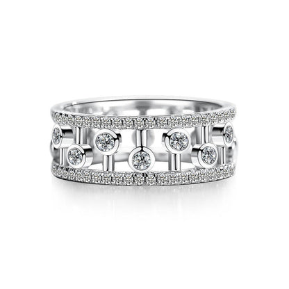 Women's Zircon Water Drop Hollow Design Stacking Ring