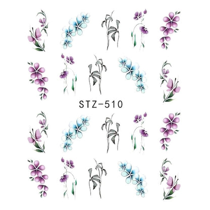 Butterfly Flower Nail Art Water Transfer Tattoo