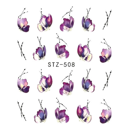 Butterfly Flower Nail Art Water Transfer Tattoo