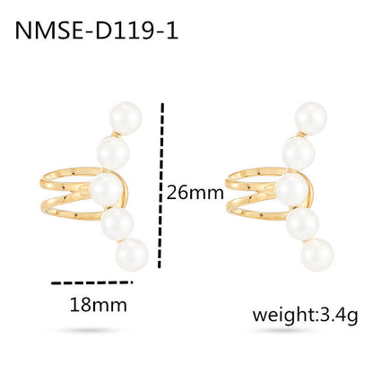 Women's All-Match Pearl Titanium Steel Dangle/Hoop Earrings
