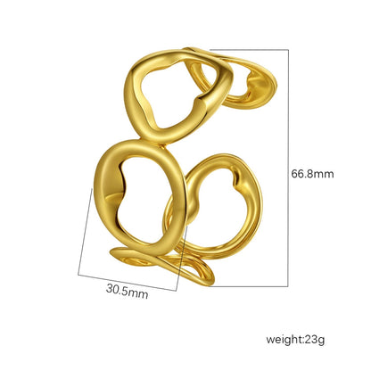 Chic Women's Open-End Stainless Steel C-Shaped Cuff Bracelet