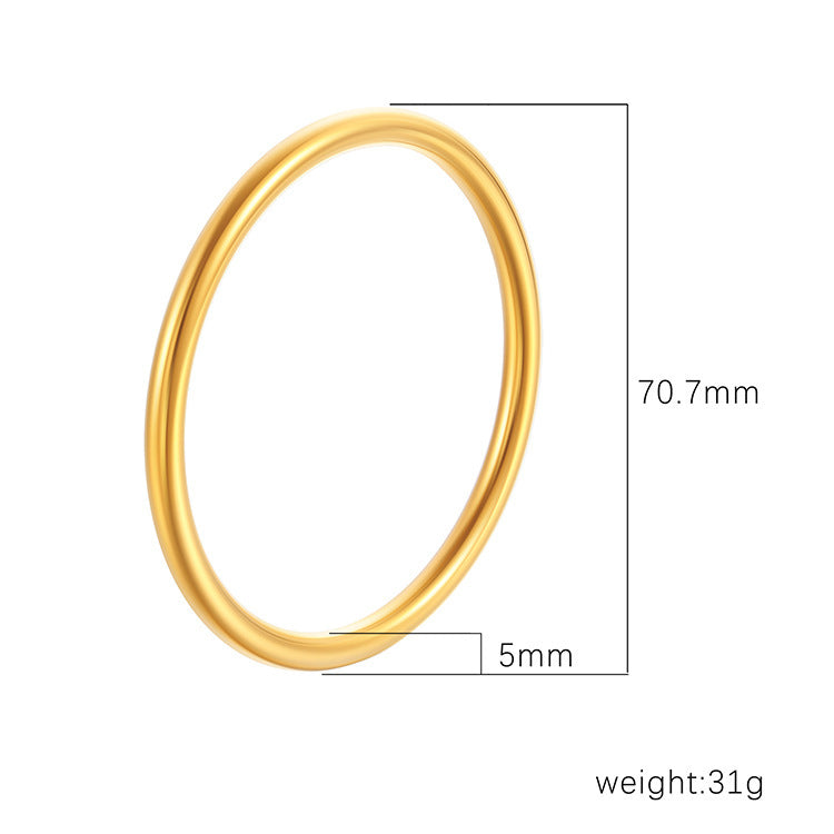 Chic Women's Open-End Stainless Steel C-Shaped Cuff Bracelet
