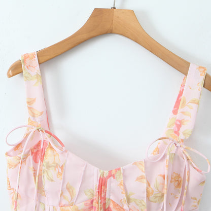Begonia Print Keel Slim Fit Vest Top