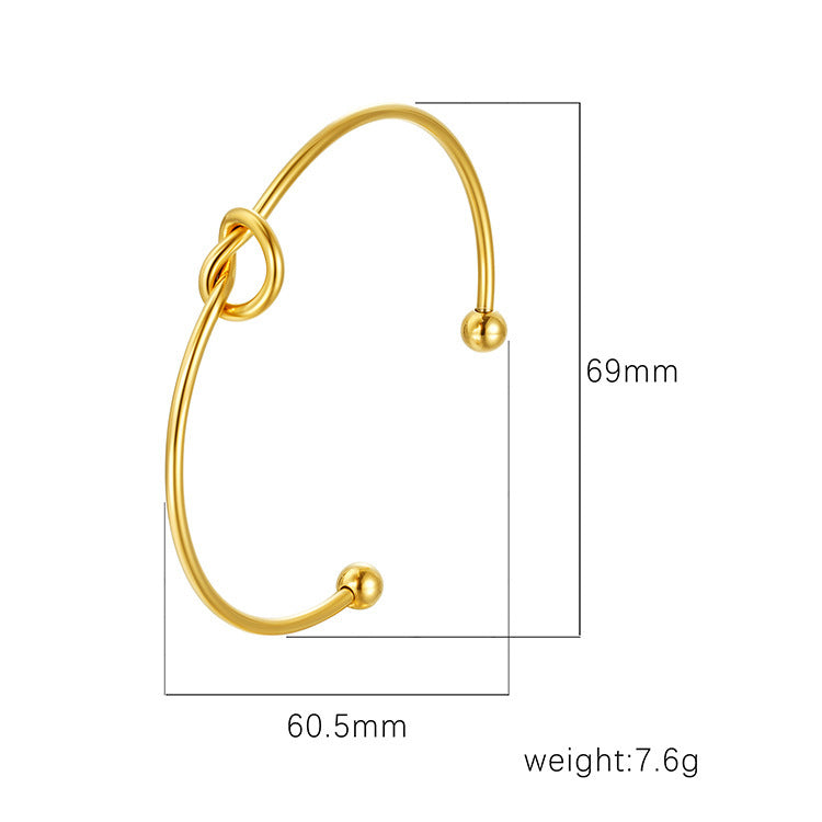 Chic Women's Open-End Stainless Steel C-Shaped Cuff Bracelet