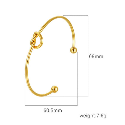 Chic Women's Open-End Stainless Steel C-Shaped Cuff Bracelet