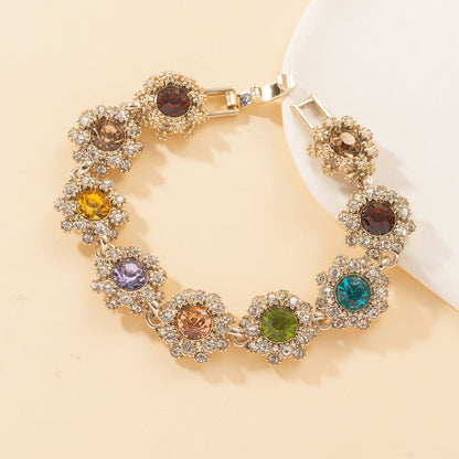 Chic Women's Colorful Crystal Rhinestone Jewelry Set