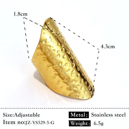 Simple Glossy Stainless Steel 18K Gold Plated Ring