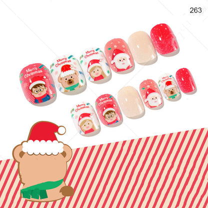 Cute Christmas Fake Nails