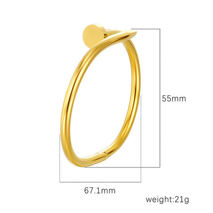 Chic Women's Open-End Stainless Steel C-Shaped Cuff Bracelet