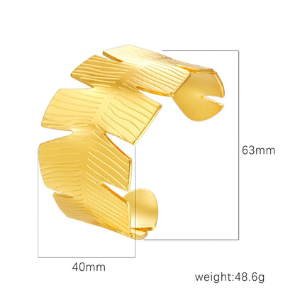 Chic Women's Open-End Stainless Steel C-Shaped Cuff Bracelet