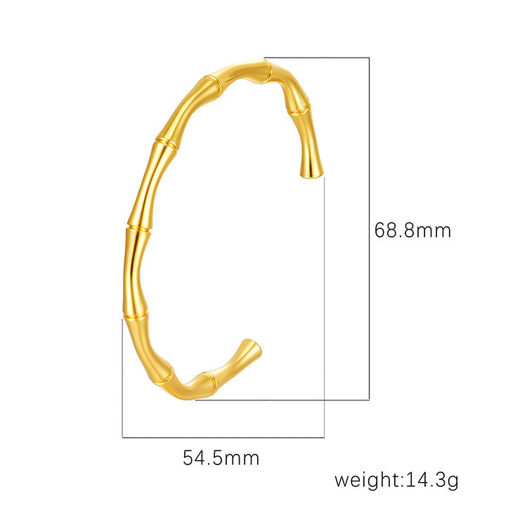 Chic Women's Open-End Stainless Steel C-Shaped Cuff Bracelet