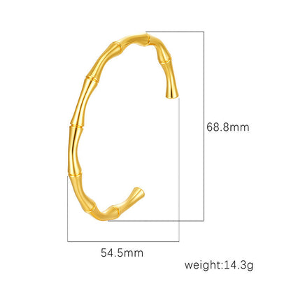 Chic Women's Open-End Stainless Steel C-Shaped Cuff Bracelet